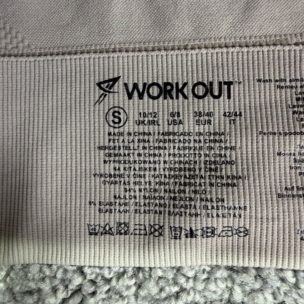Work Out Quarter Zip Pullover Womens S Beige Seamless Crop Top - Picture 6 of 8